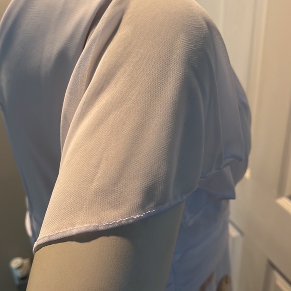 NWT White Chiffon Dress Cocktail XL. Vneck - Picture 7 of 7
